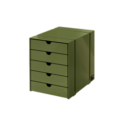 Accessoire de bureau Boite USM INOS 5 tiroirs Vert Olive - Édition limitée USM HALLER