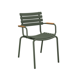 Chaise et petit fauteuil extérieur Chaise RECLIPS accoudoirs bambou HOUE