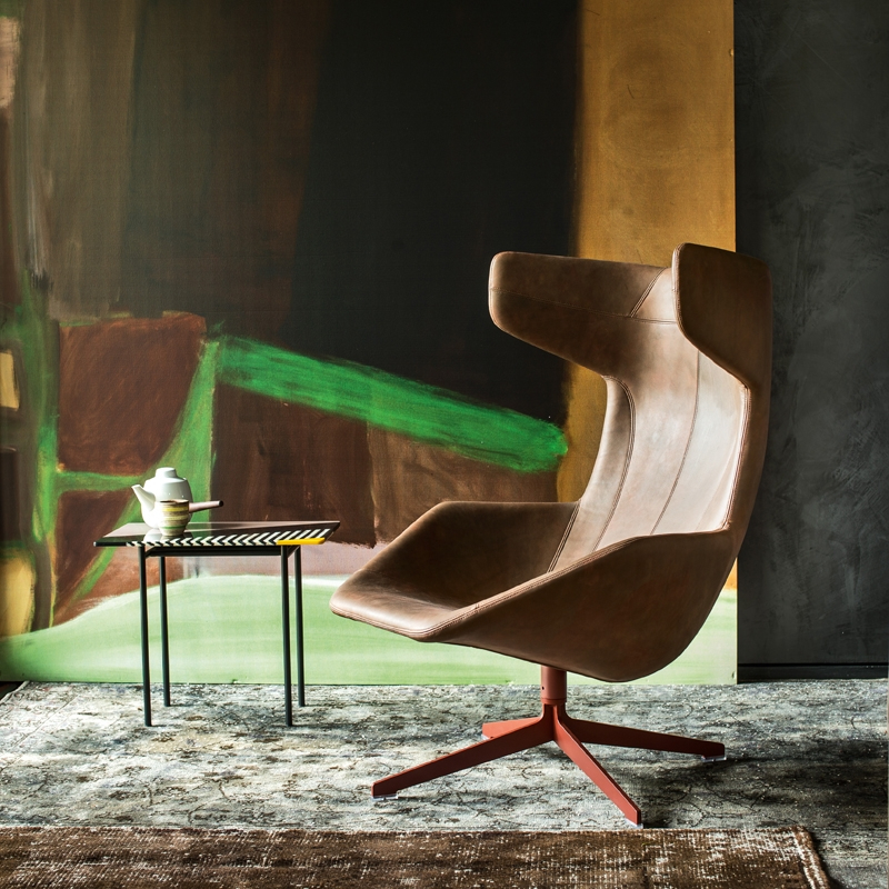 Fauteuil Moroso TAKE A LINE FOR A WALK cuir