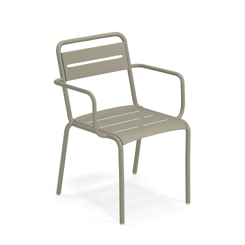 Chaise et petit fauteuil extérieur Emu STAR avec accoudoirs
