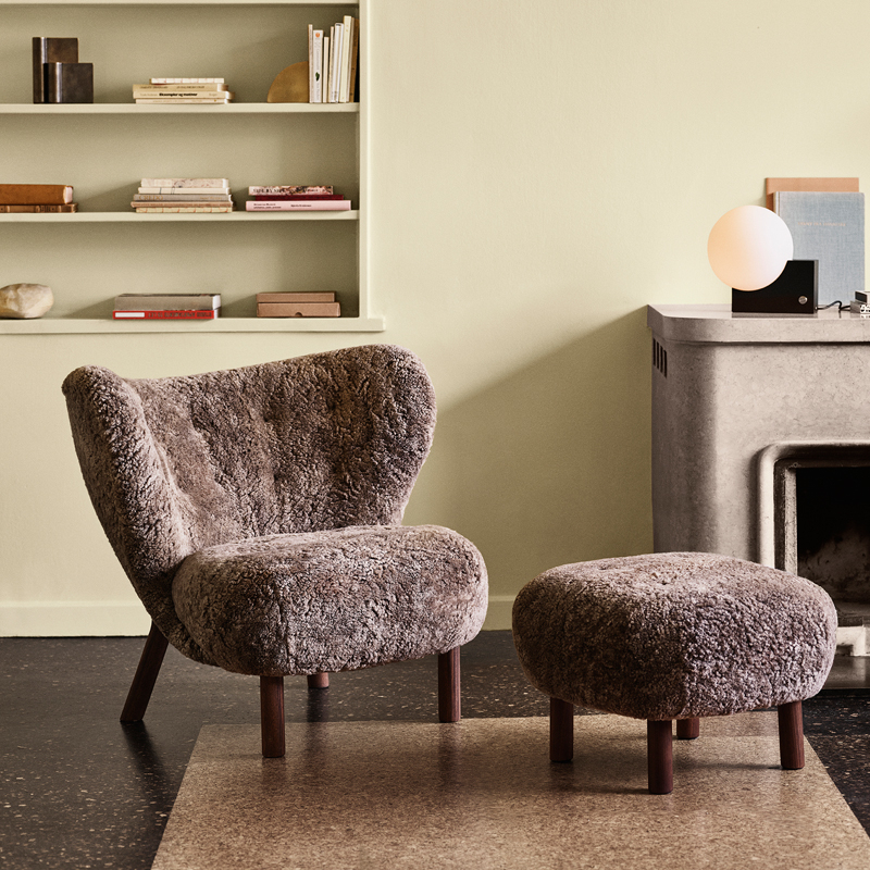 Fauteuil And tradition LITTLE PETRA VB1 & Pouf ATD1