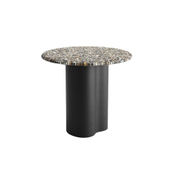 Table d'appoint guéridon GHIA Ø 50 pied central terrazzo 