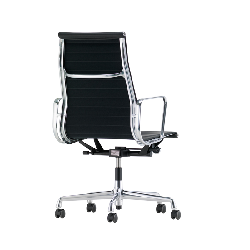 Chaise de Bureau Ergonomique Design Eames Alu Cuir Blanc