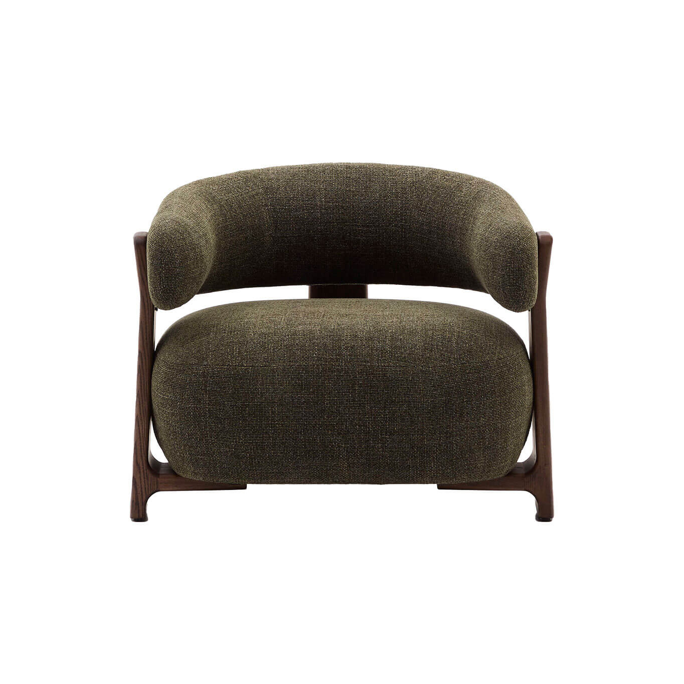 GRANITE 3 pieds Tissu Chenille vert / Frêne finition Noyer KAVE HOME