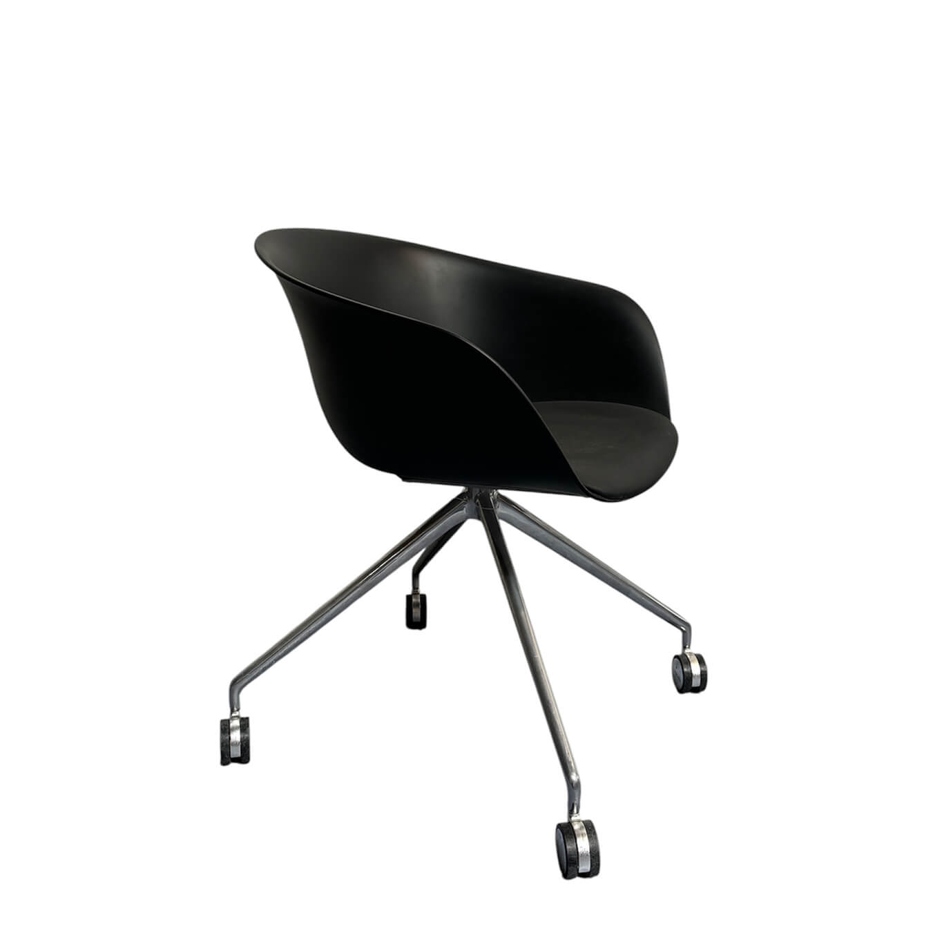 Fauteuil DUNA noir assise cuir ARPER