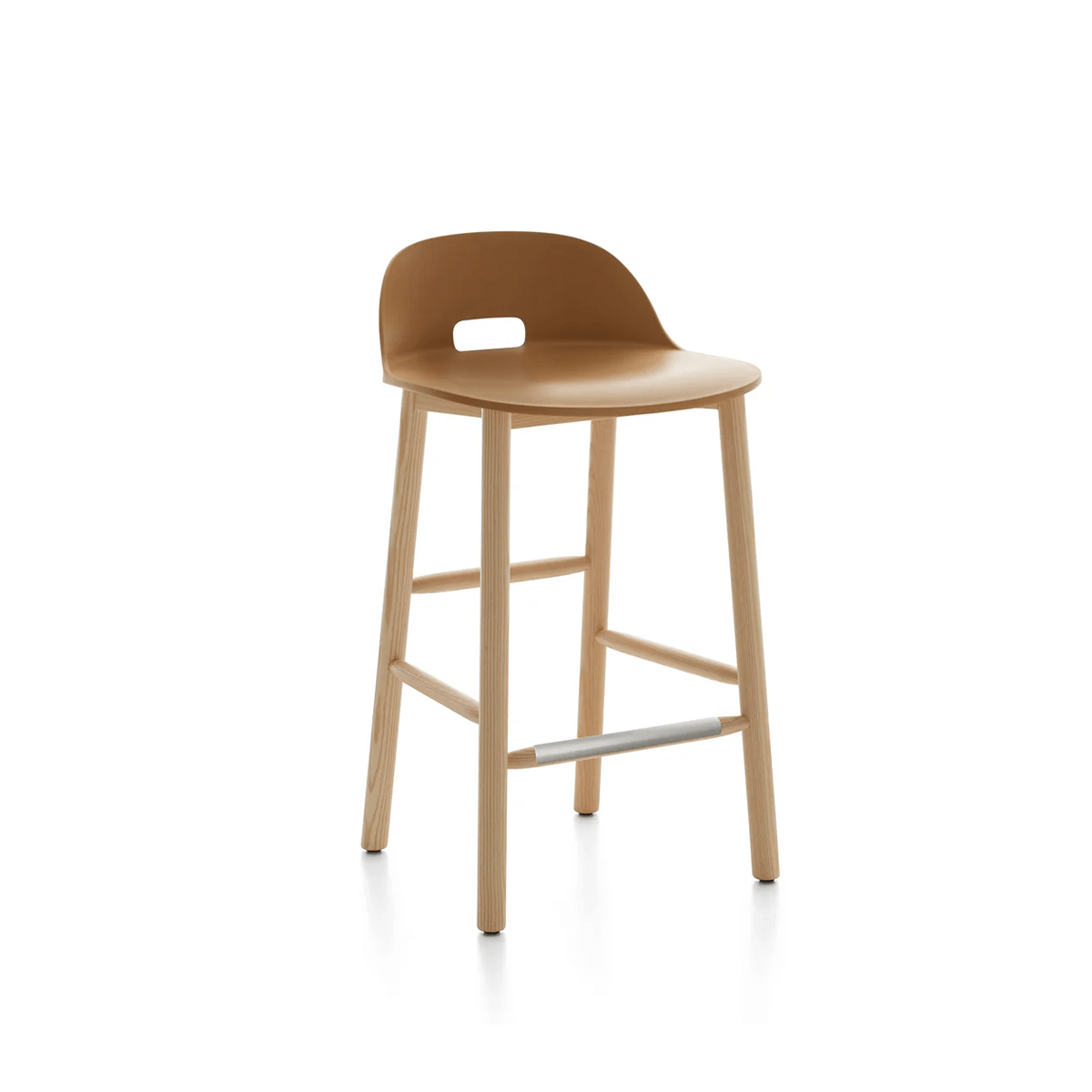 ALFI dossier bas Marron / Frêne Naturel EMECO