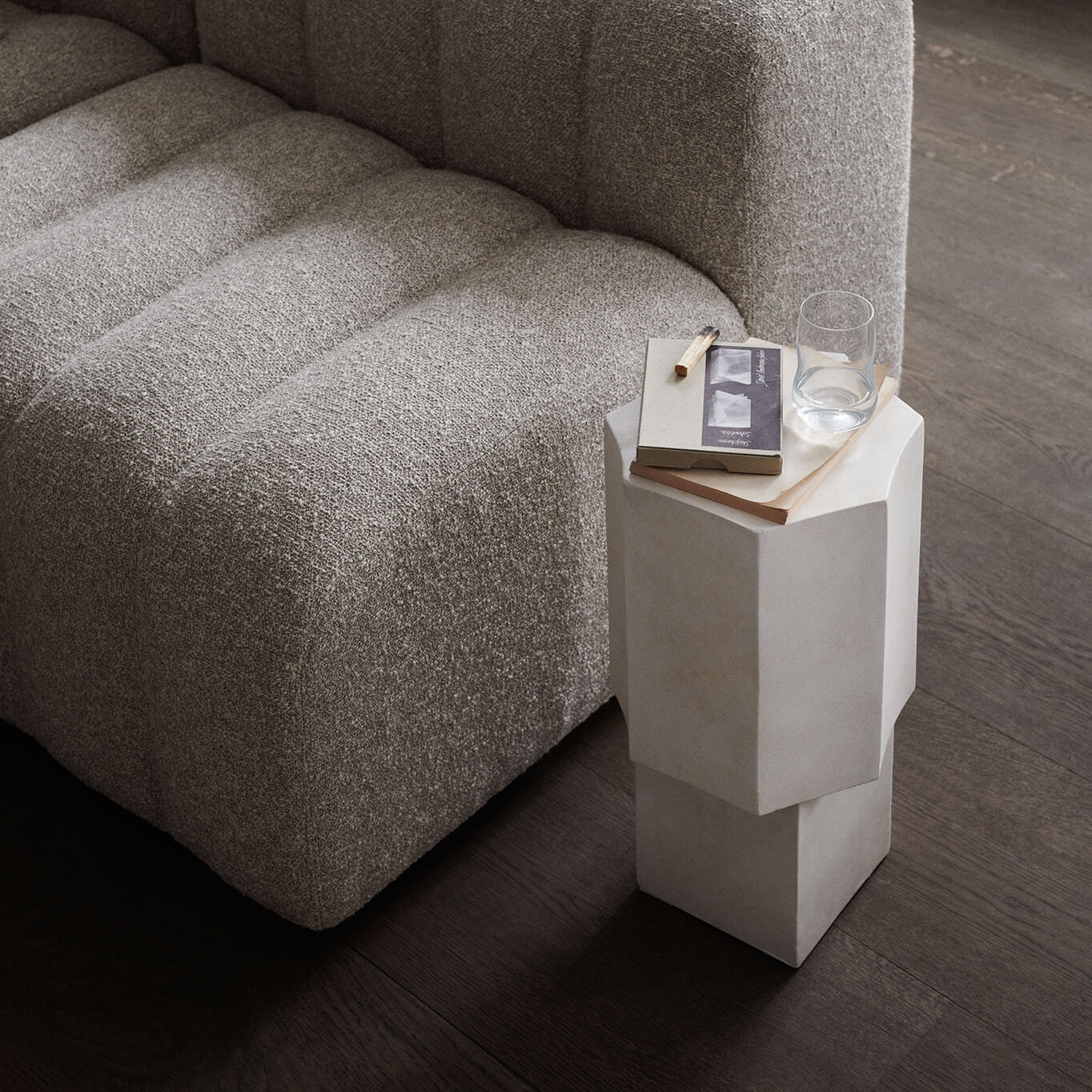 Table d'appoint guéridon QUARTZ Craie NORR11