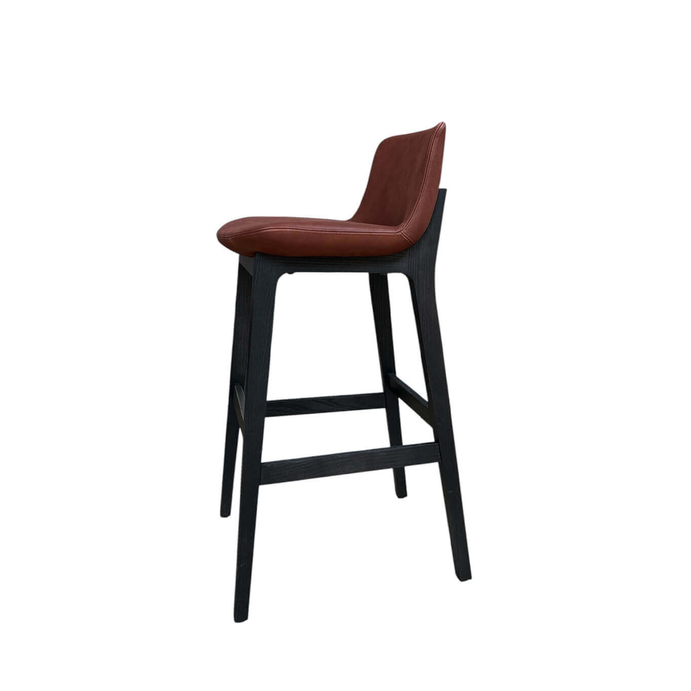 Tabouret haut VENTURA Nubuck bordeaux marron POLIFORM