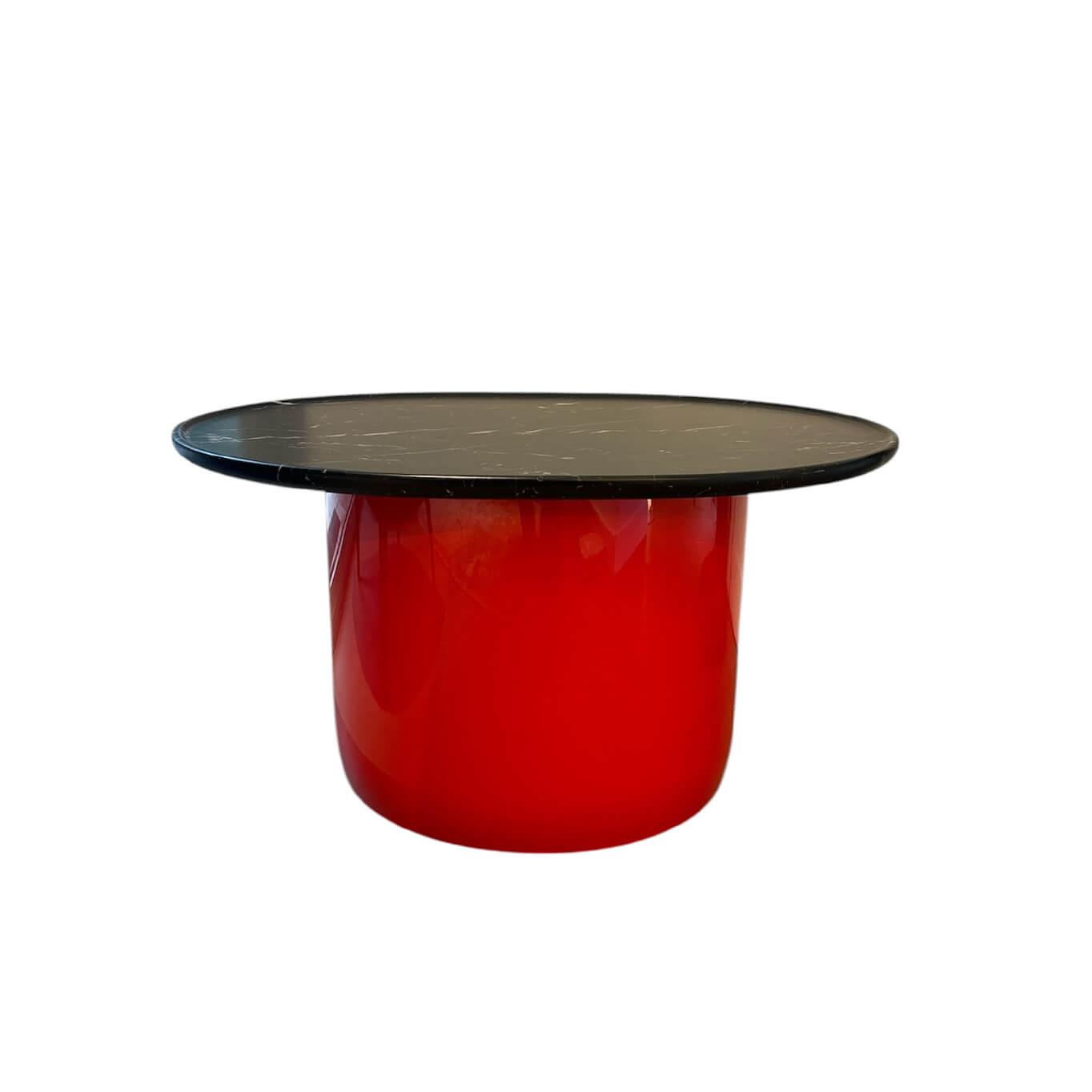 Table basse BUTTON Ovale Marbre Marquinia satiné Candy red B&B ITALIA