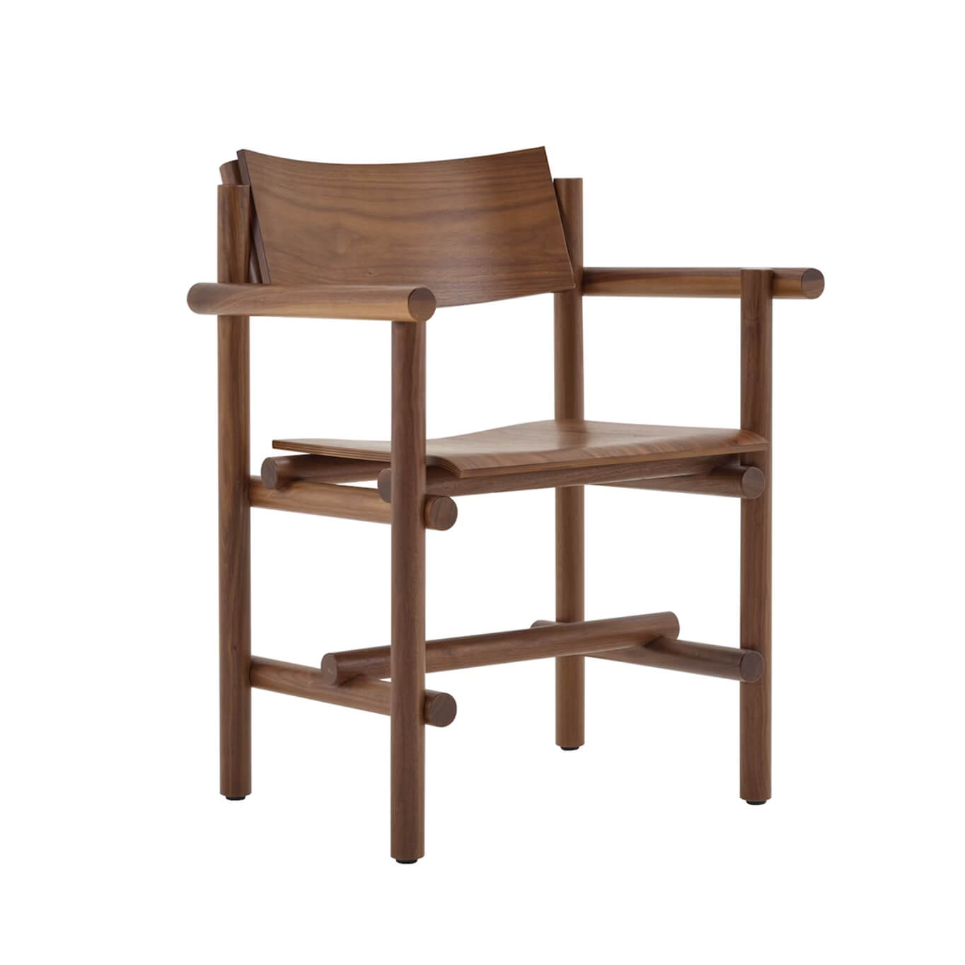 Dining Chair MUECKE with armrests Walnut KNOLL