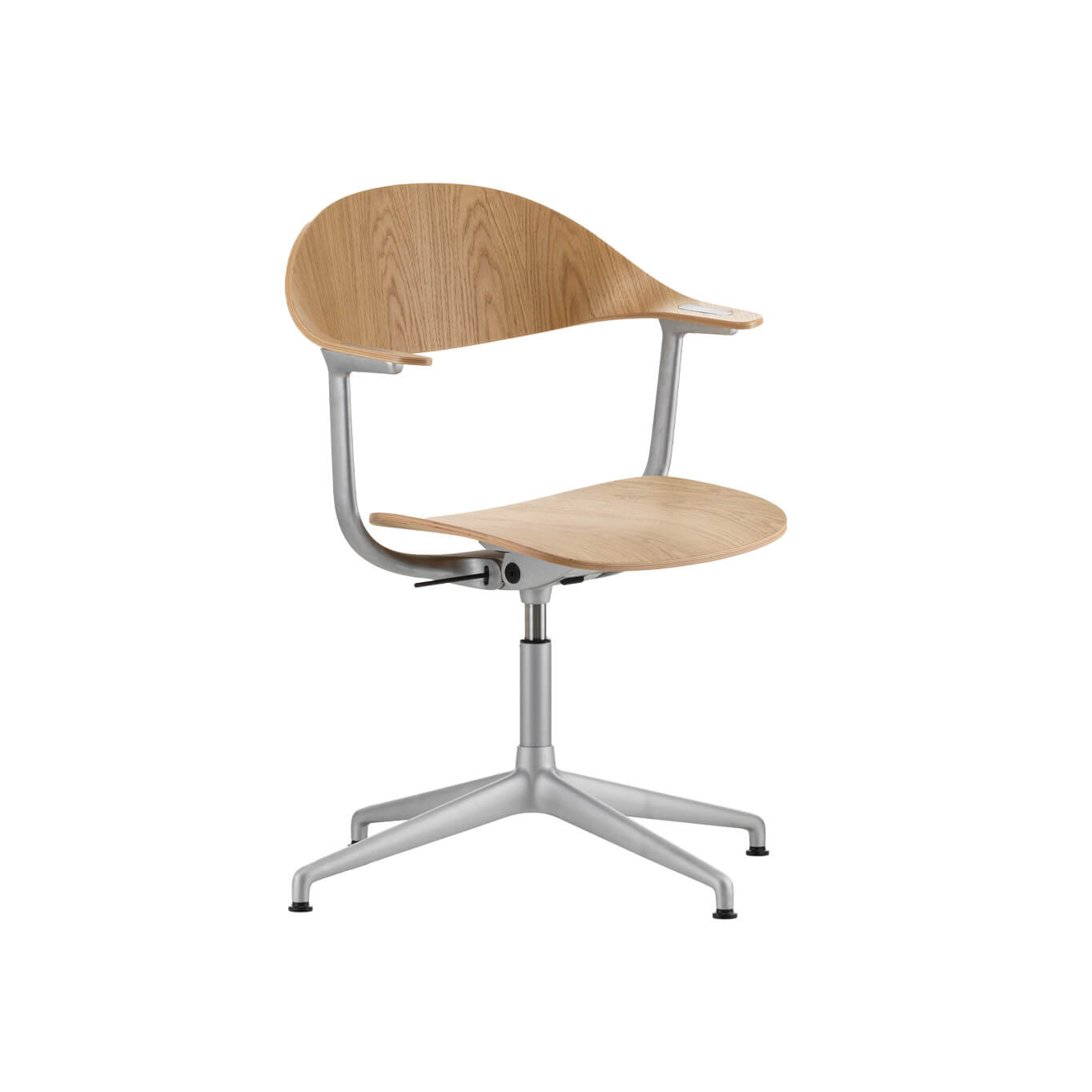 MYNT Chêne / Aluminium sablé 4 branches patins VITRA