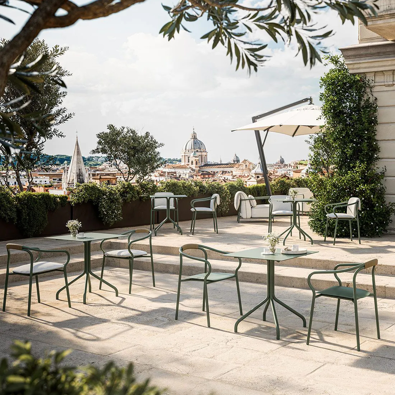 Outdoor Chair and Small Lounge Chair SALO Graphite UNOPIÙ