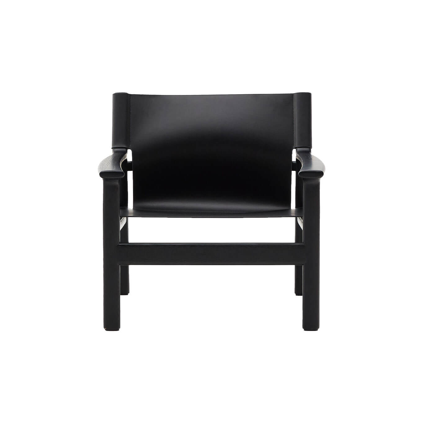 JAN Frêne teinté noir / Cuir noir KAVE HOME