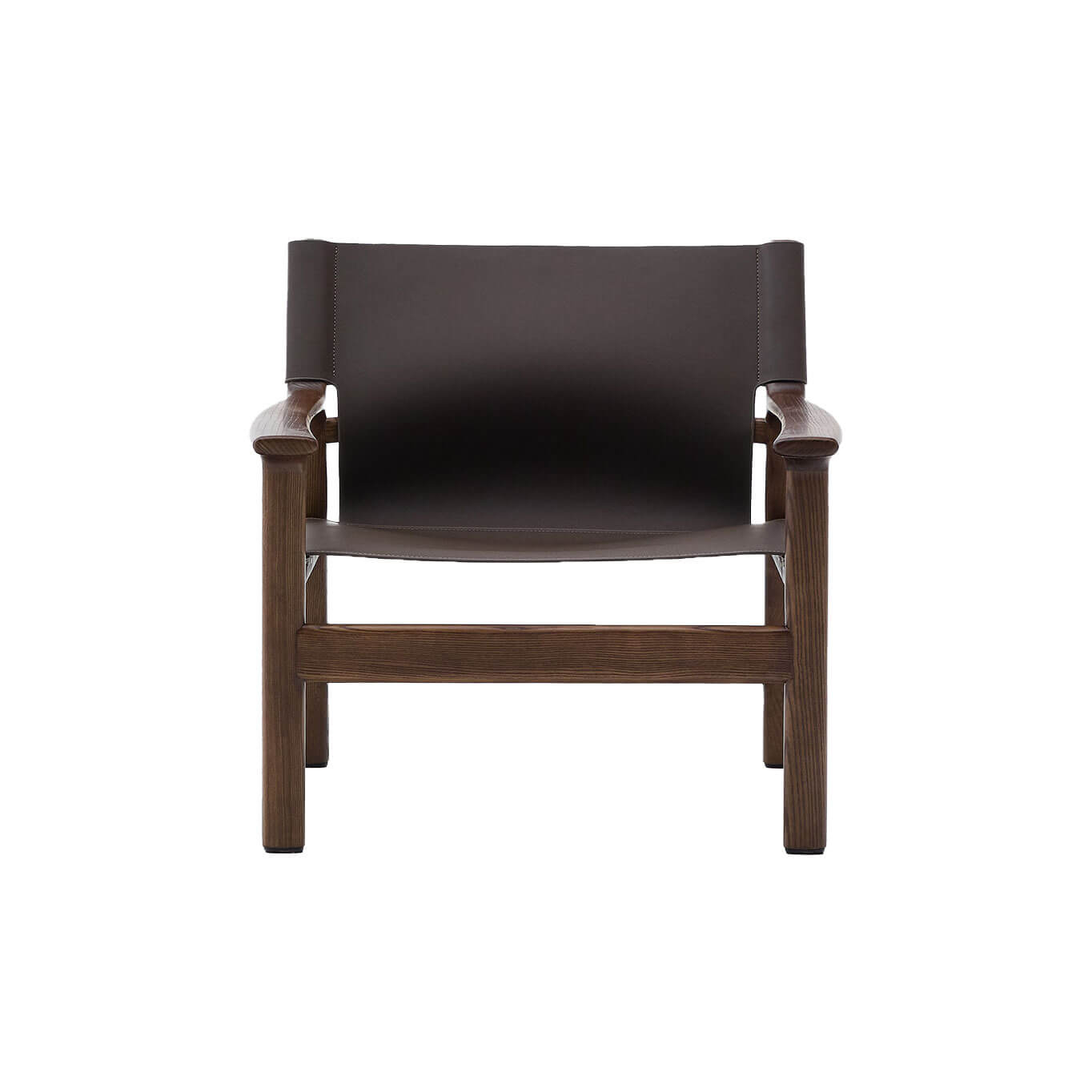 JAN Frêne teinté Noyer / Cuir Marron KAVE HOME