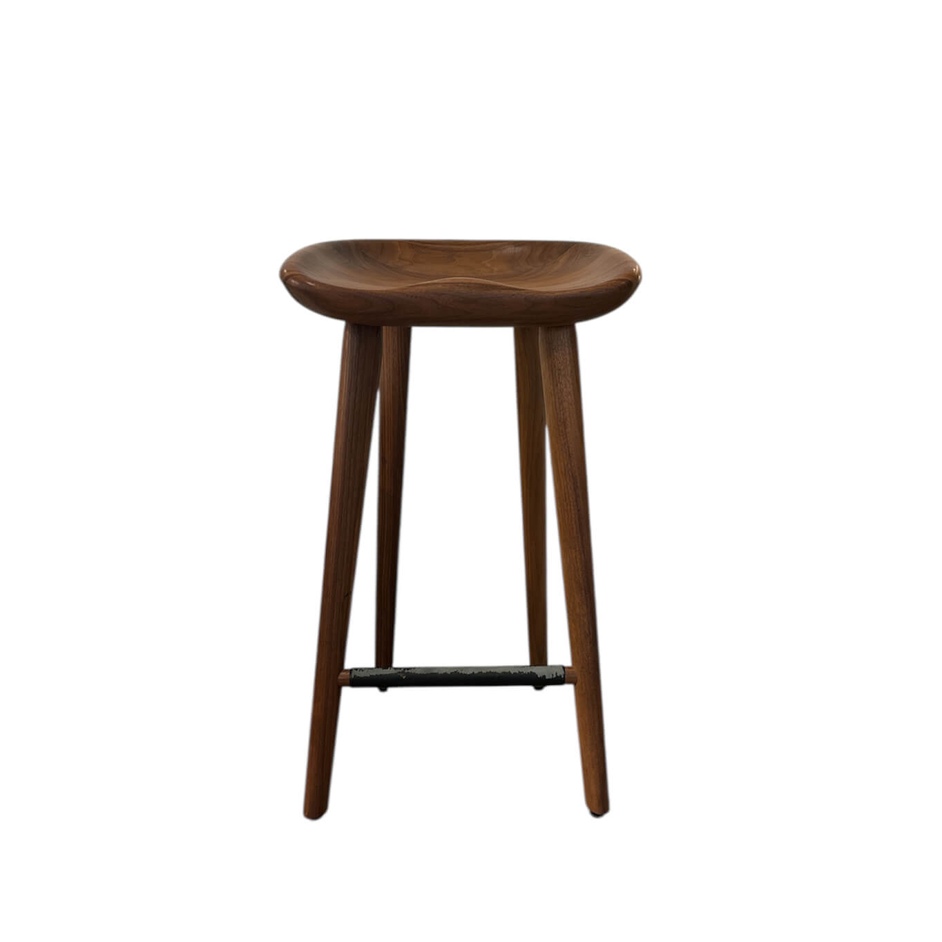 Tabouret haut TRACTOR STOOL H 63 Noyer BASSAMFELLOWS