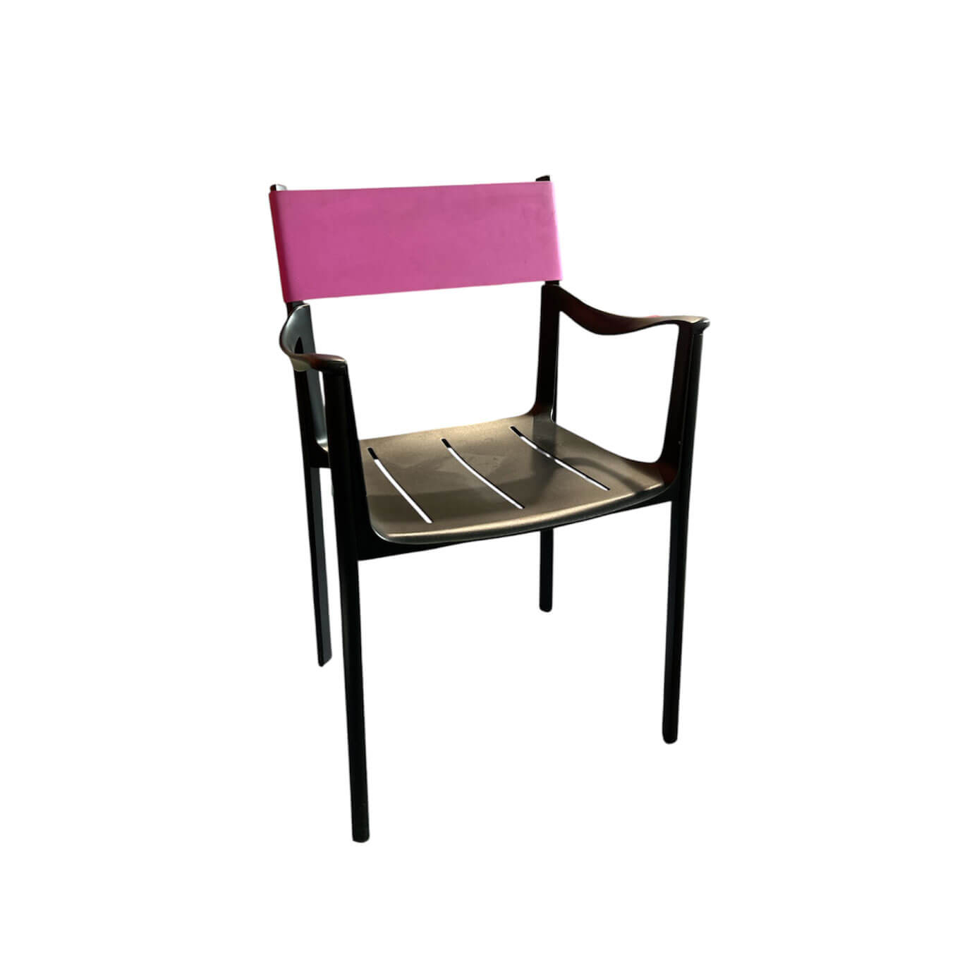 Chaise extérieur VENICE Noir Avec Accoudoirs Dossier Fuschia MAGIS