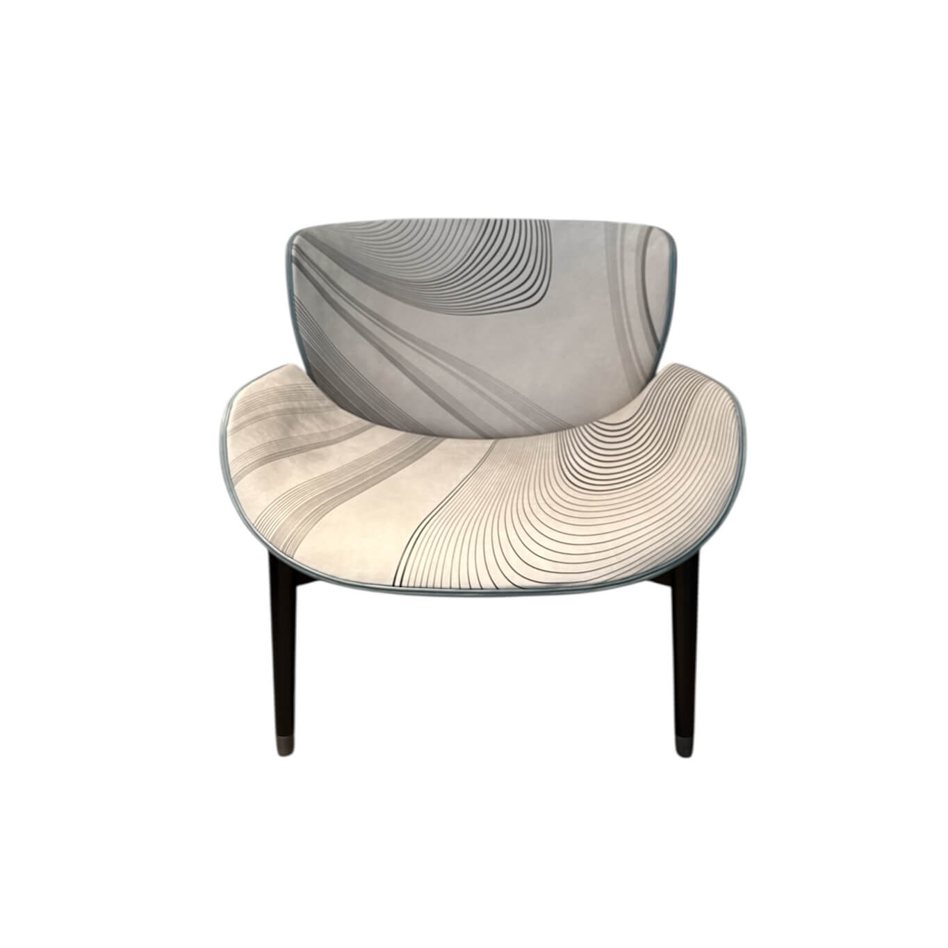 Fauteuil JORGEN Finition Cuir Day Wave et Bleu Polish Sky BAXTER MADE IN ITALY