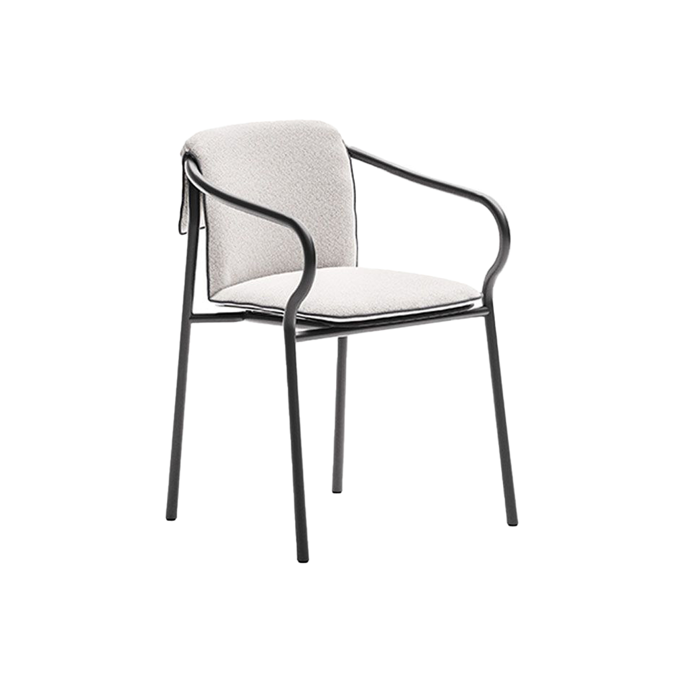 Outdoor Chair and Small Lounge Chair SALO with back and seat cushions Graphite/ Nuvola UNOPIÙ