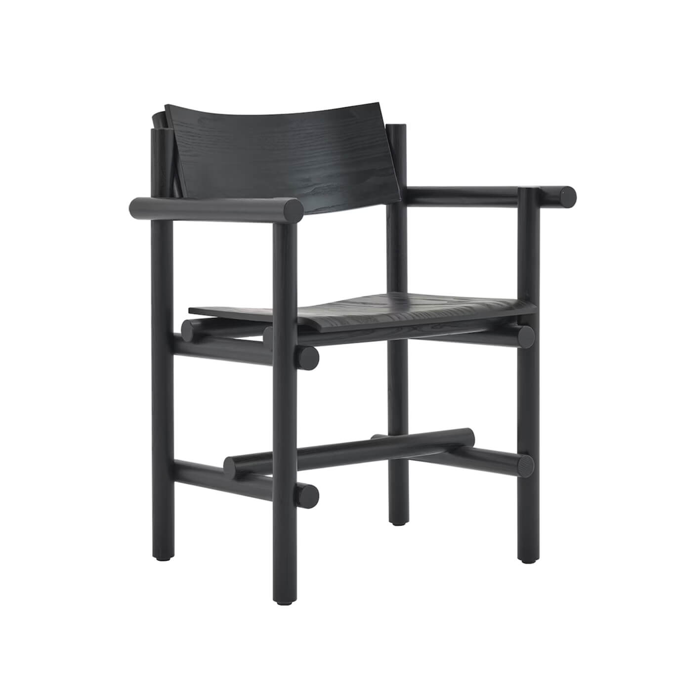 Dining Chair MUECKE with armrests Ebony black KNOLL