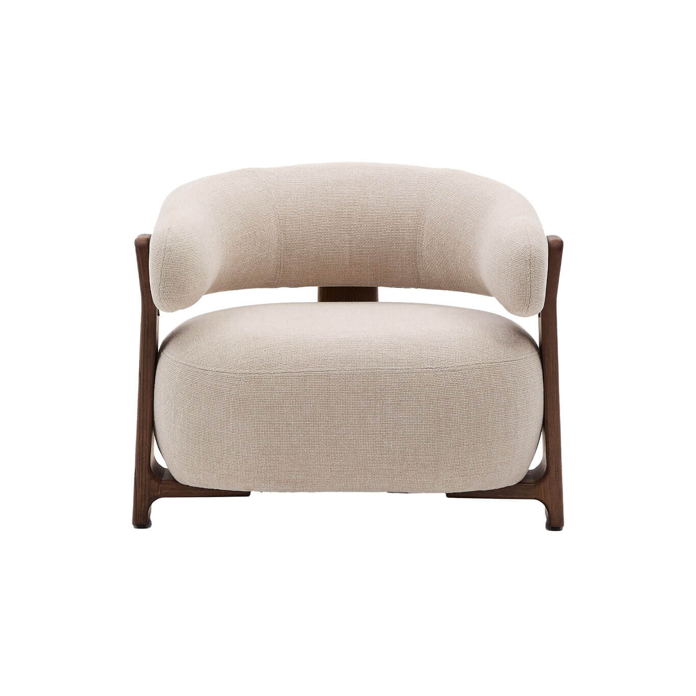 GRANITE 3 pieds Tissu Chenille beige / Frêne finition Noyer KAVE HOME