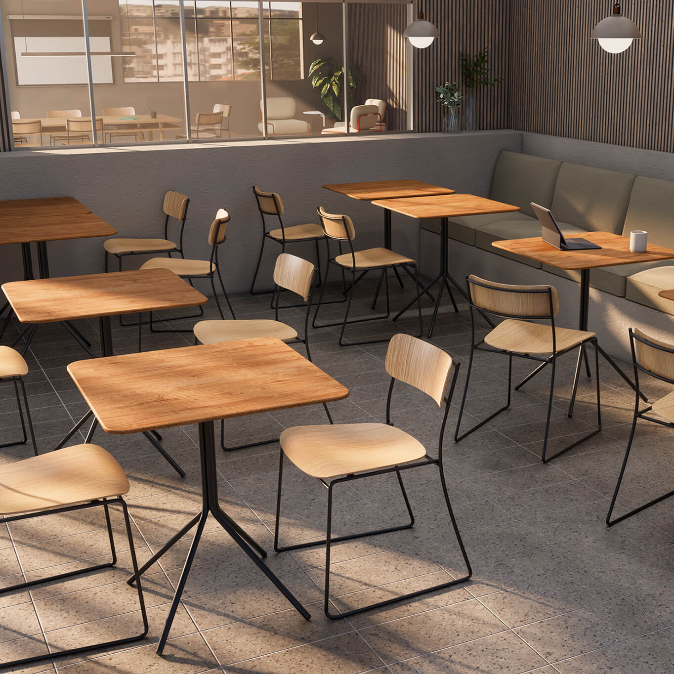 Table KOMBU 84 Carrée Chêne Noir NOMA