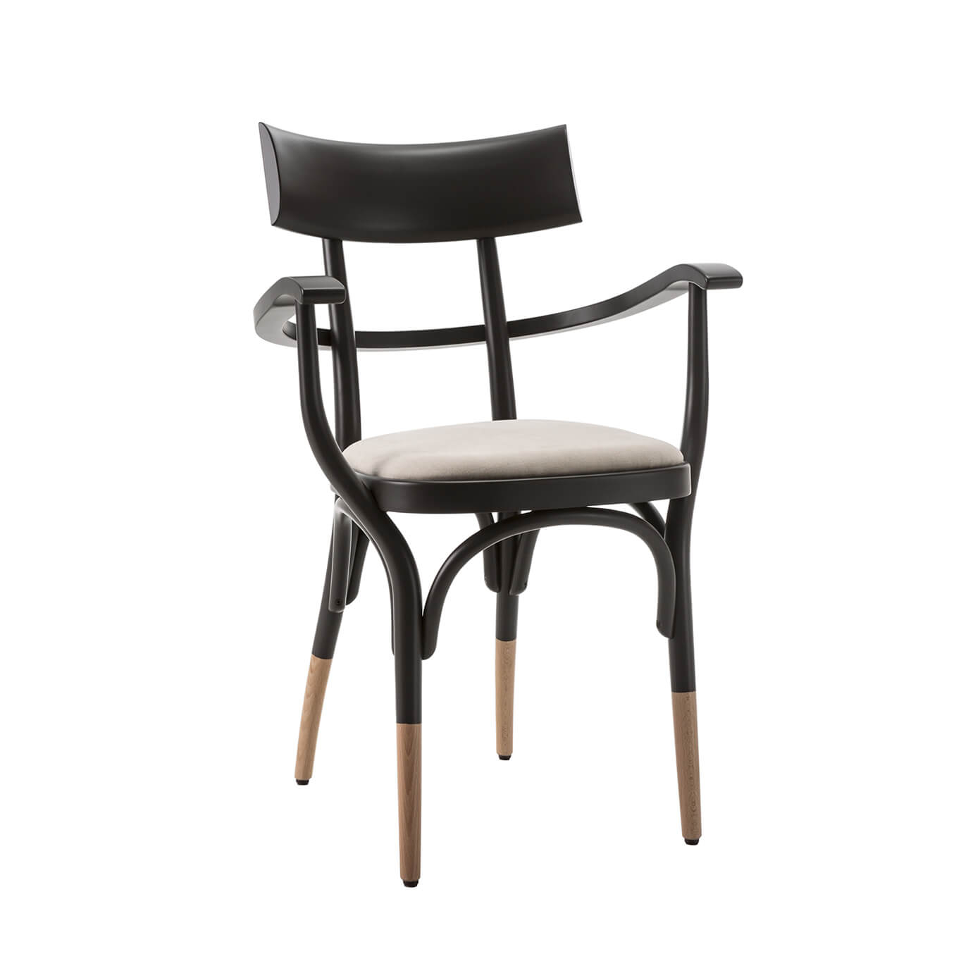 Chaise CZECH avec accoudoirs Noir/ Hallingdal 100 GEBRÜDER THONET VIENNA