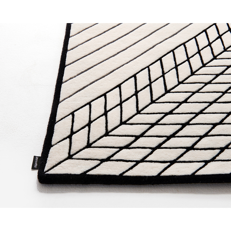 Tapis QUADERNA 50 Blanc / Noir ZANOTTA