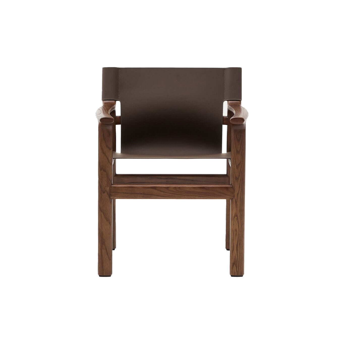 JAN Frêne teinté Noyer / Cuir Marron KAVE HOME