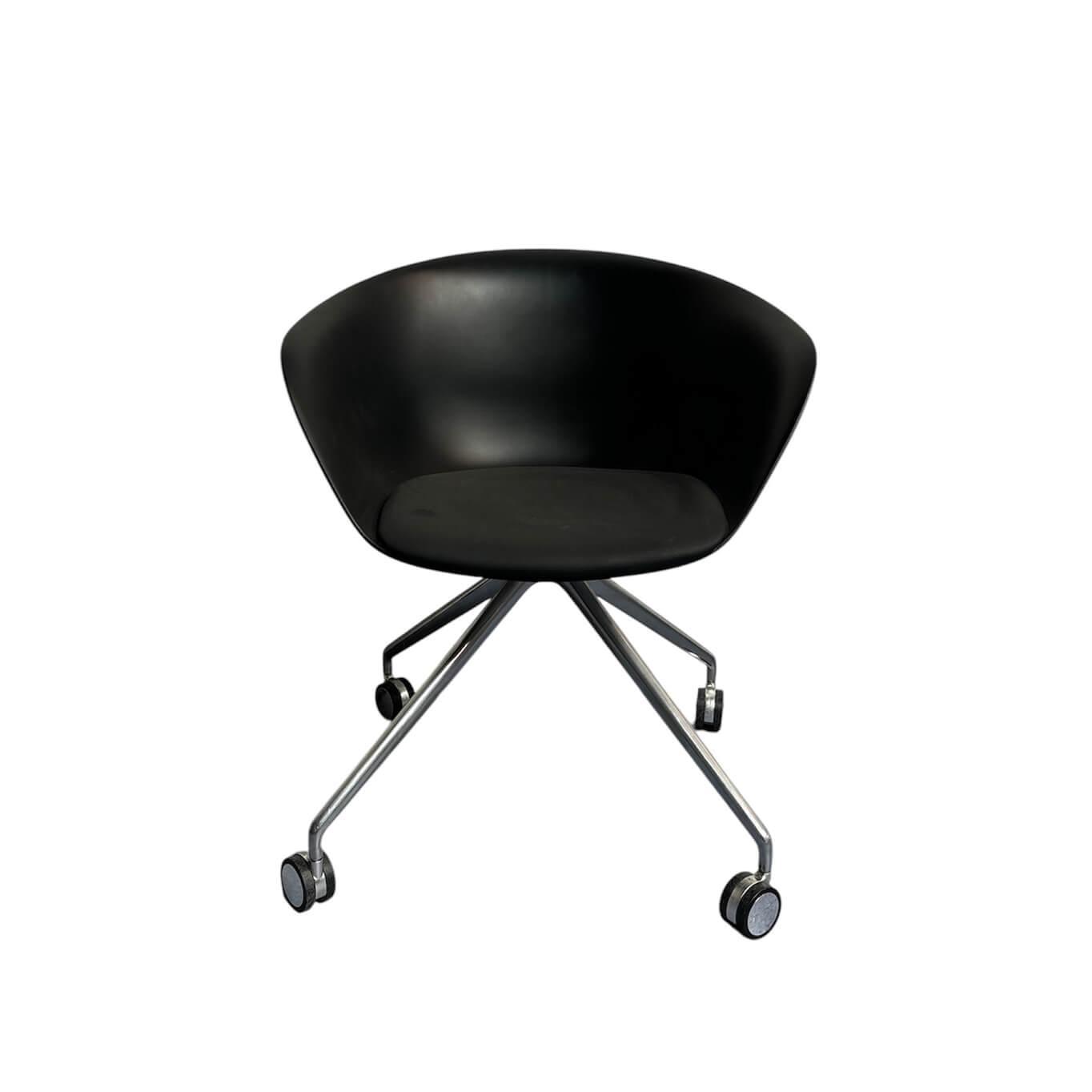 Fauteuil DUNA noir assise cuir ARPER