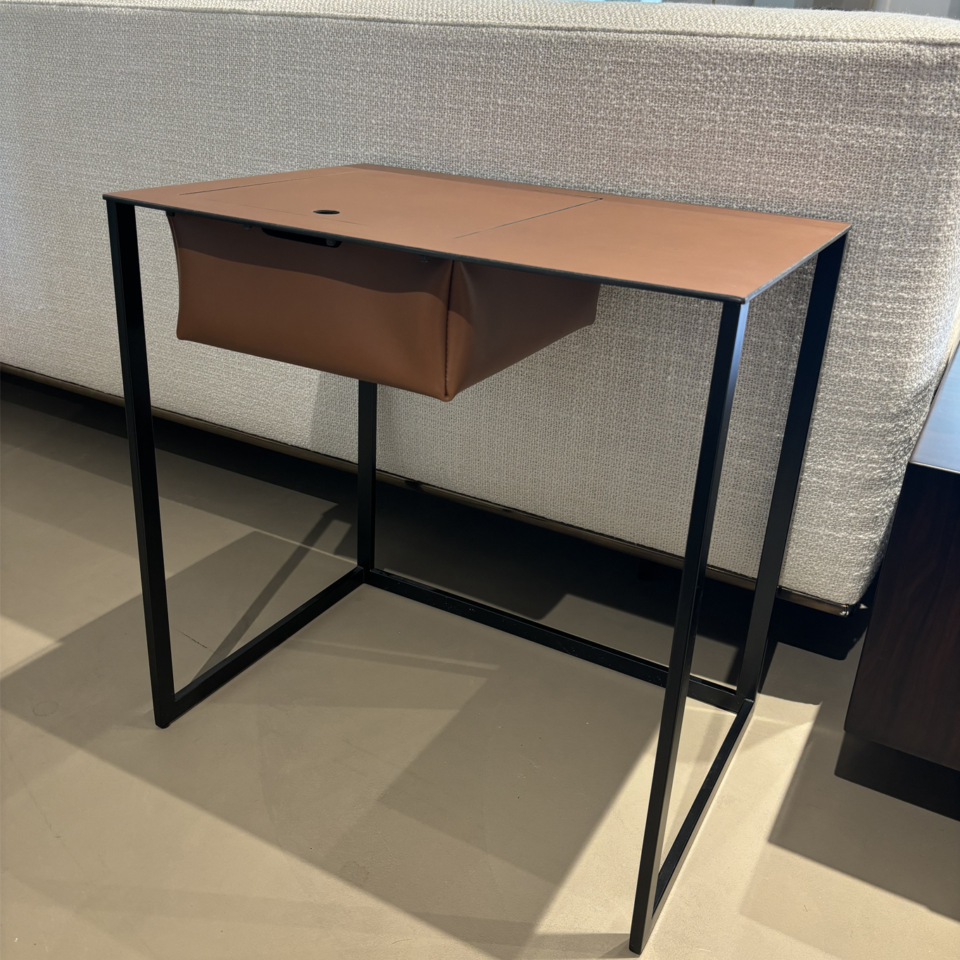 Table de chevet TASCHINO Cuir Cognac ZANOTTA
