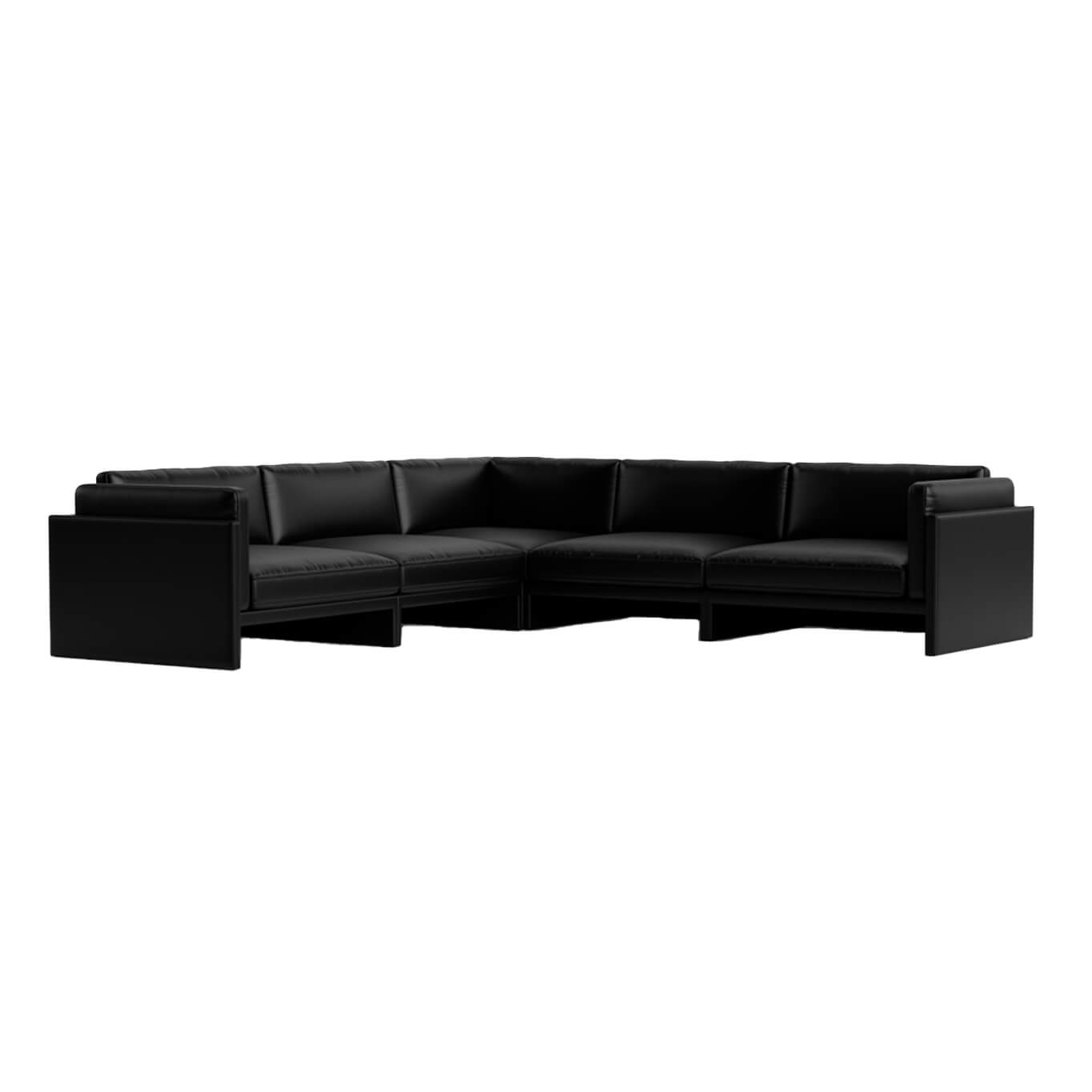 Canapé SOFTY 6 Places Ultra Cuir Noir NORMANN COPENHAGEN