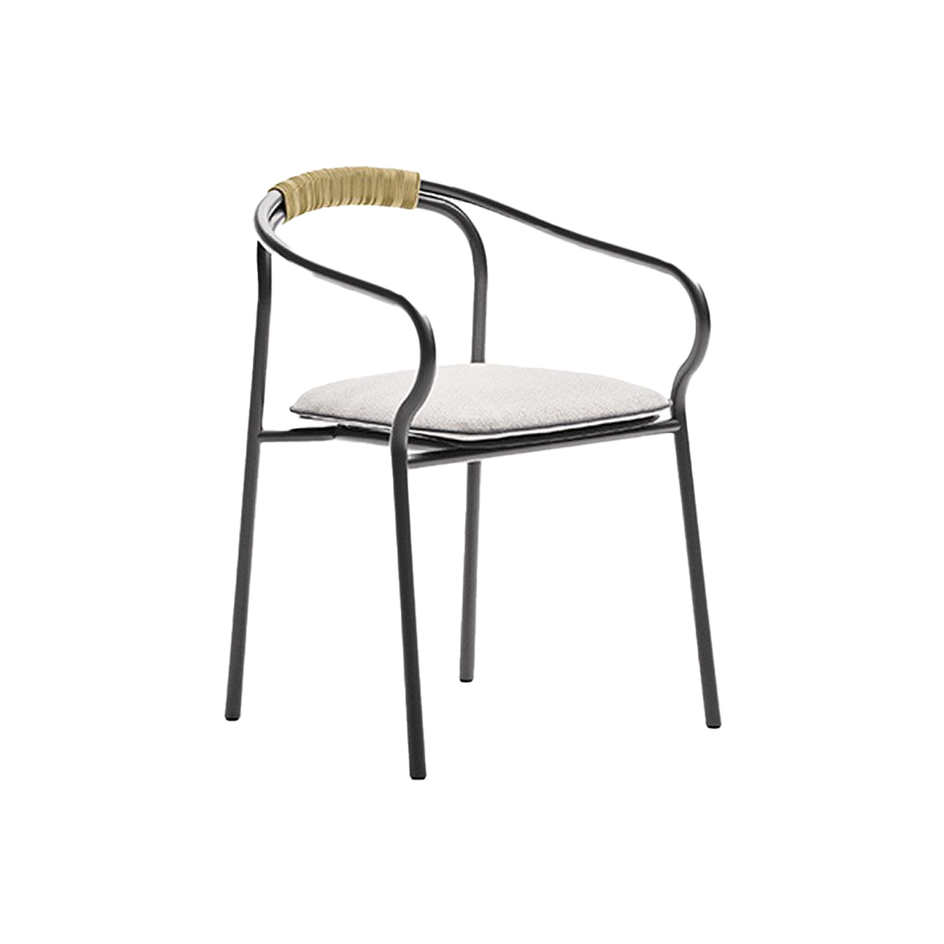 Outdoor Chair and Small Lounge Chair SALO with seat cushion Graphite/ Nuvola UNOPIÙ