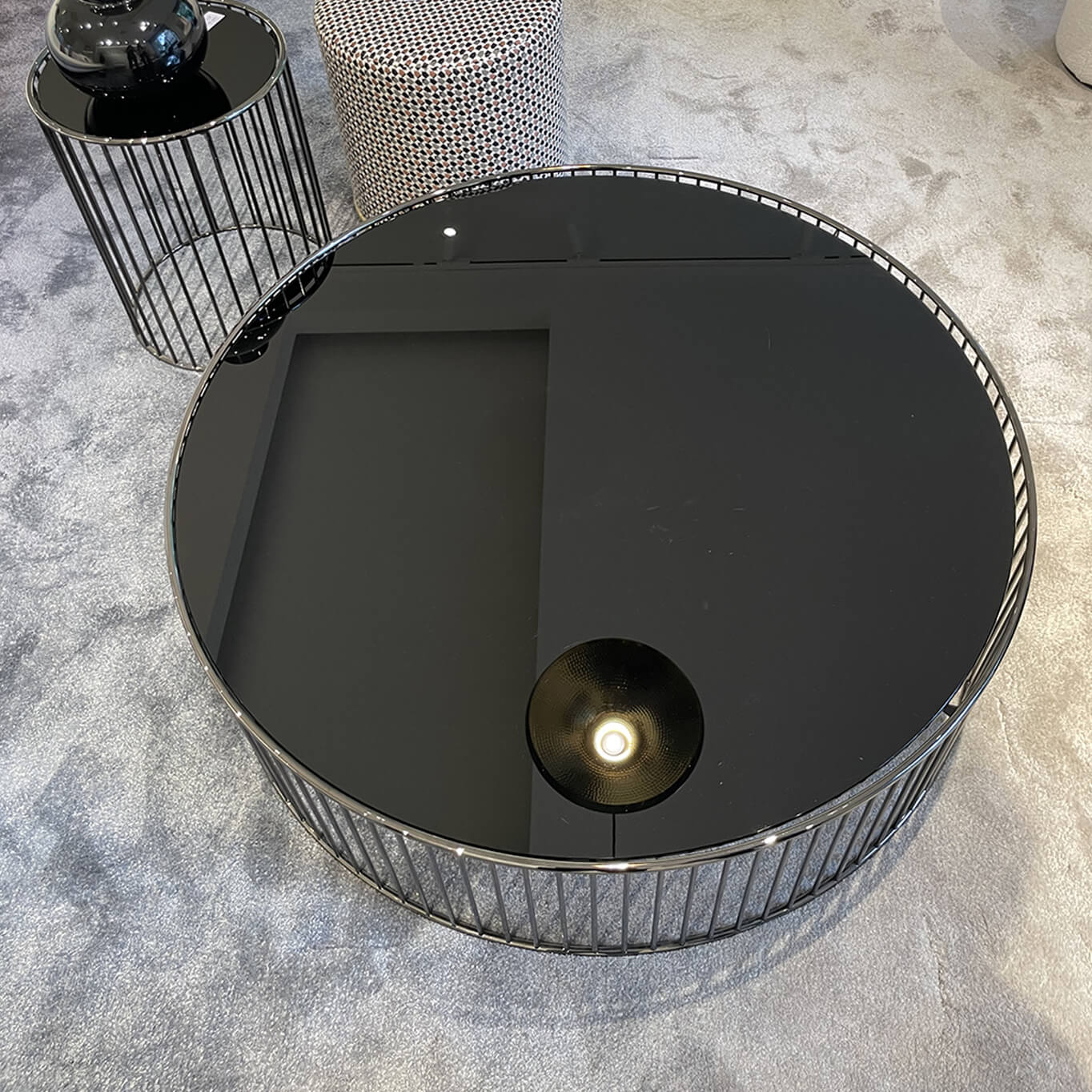Table basse CAULFIELD GM Chrome noir MINOTTI