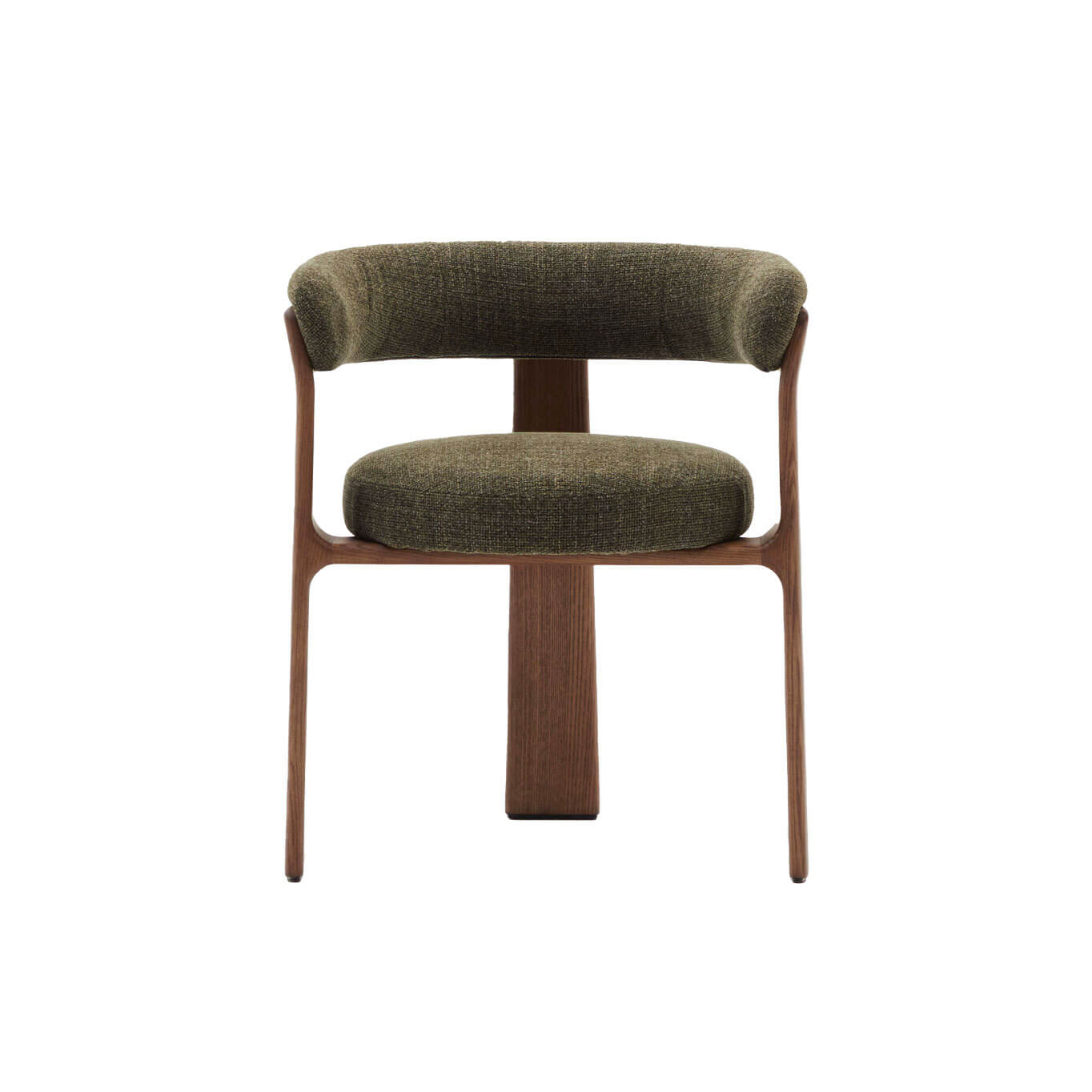 GRANITE 3 pieds Tissu Chenille vert / Frêne finition Noyer KAVE HOME