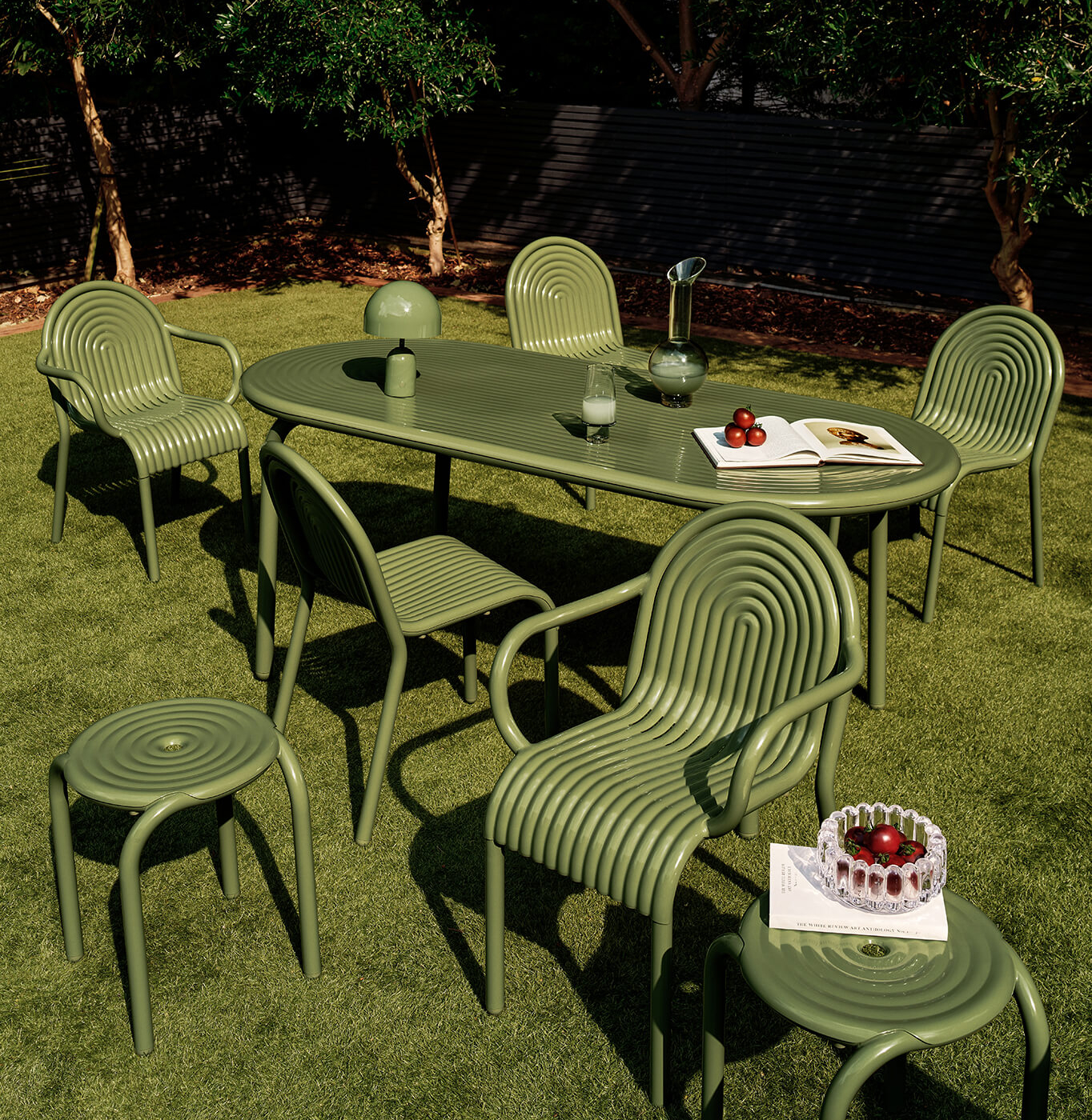 Stool Groove Stool Moss TOM DIXON
