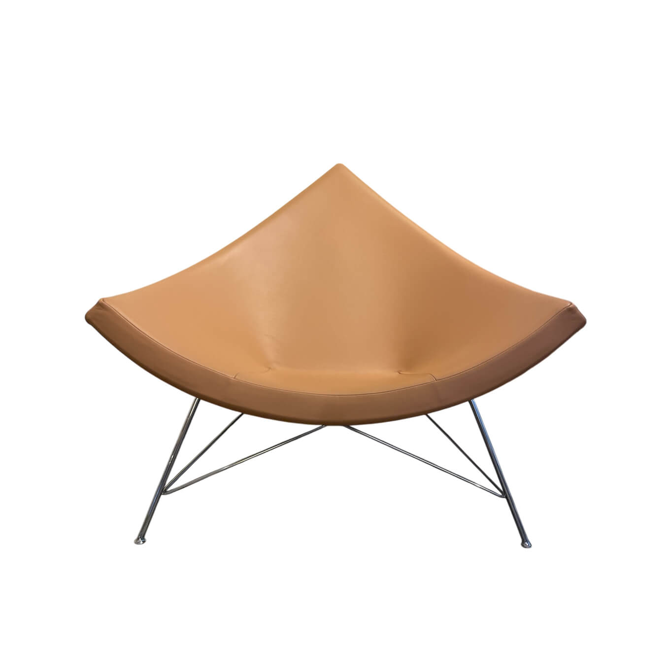 Fauteuil COCONUT Cuir marron VITRA