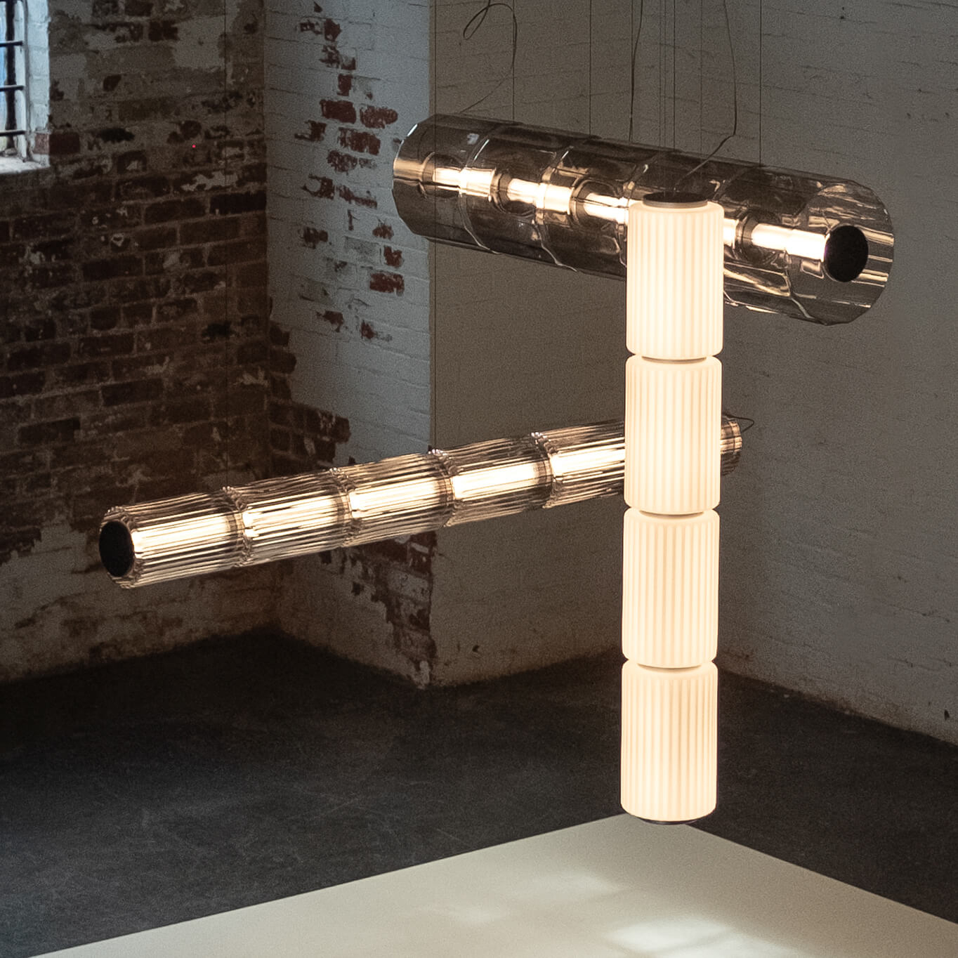 Pendant Light COLUMN 175 Horizontal 5 Carbon AND LIGHT