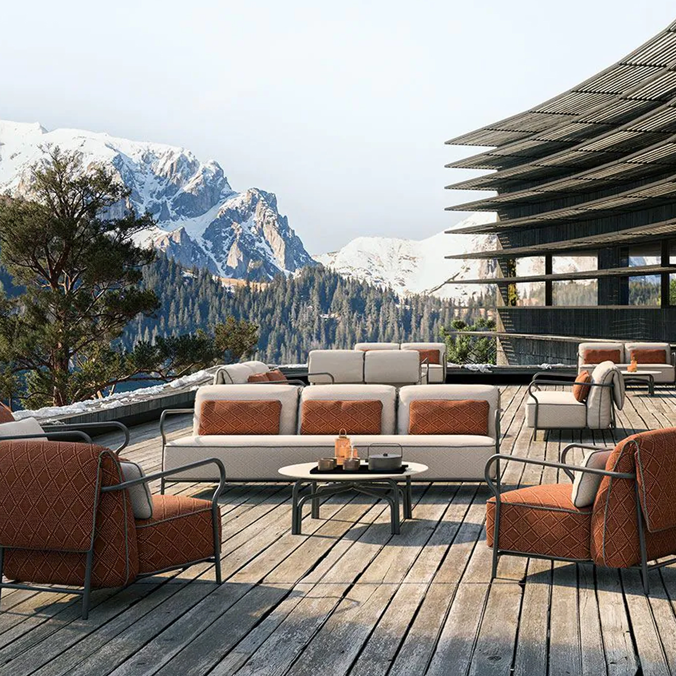 Outdoor Sofa SALO 3 places Graphite/ Nuvola UNOPIÙ