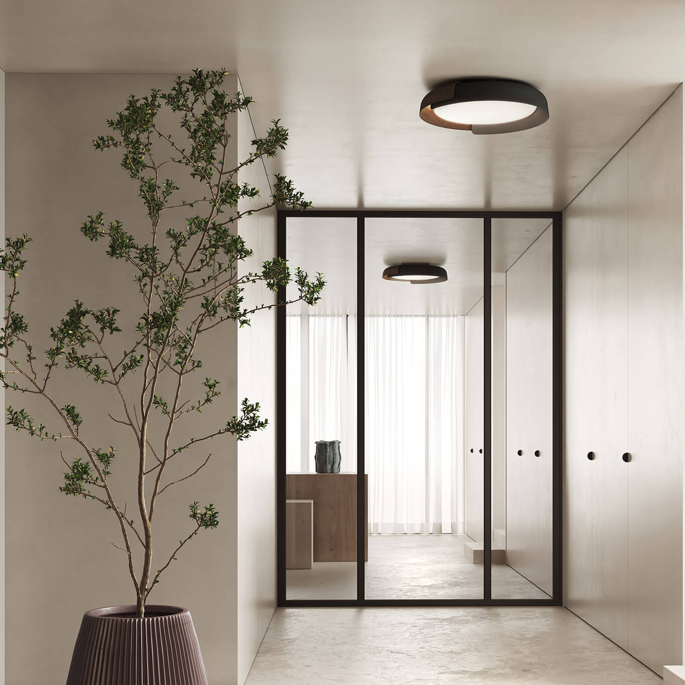 Plafonnier DALA Gris foncé / bois  KDLN