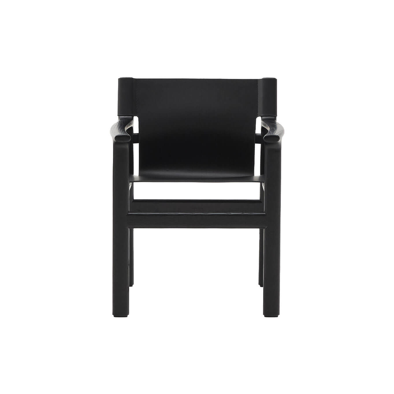 JAN Frêne teinté noir / Cuir noir KAVE HOME