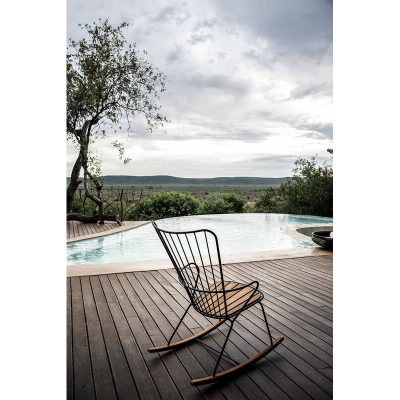 Fauteuil extérieur Rocking Chair PAON Noir HOUE
