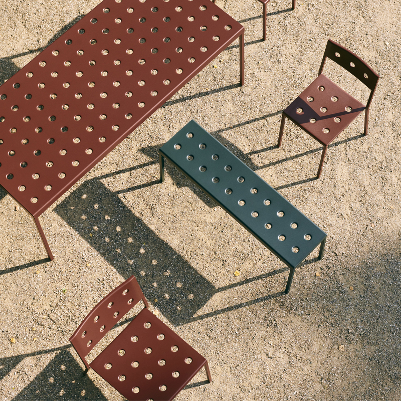 Banc extérieur Banc BALCONY L 165 Rouge fer HAY