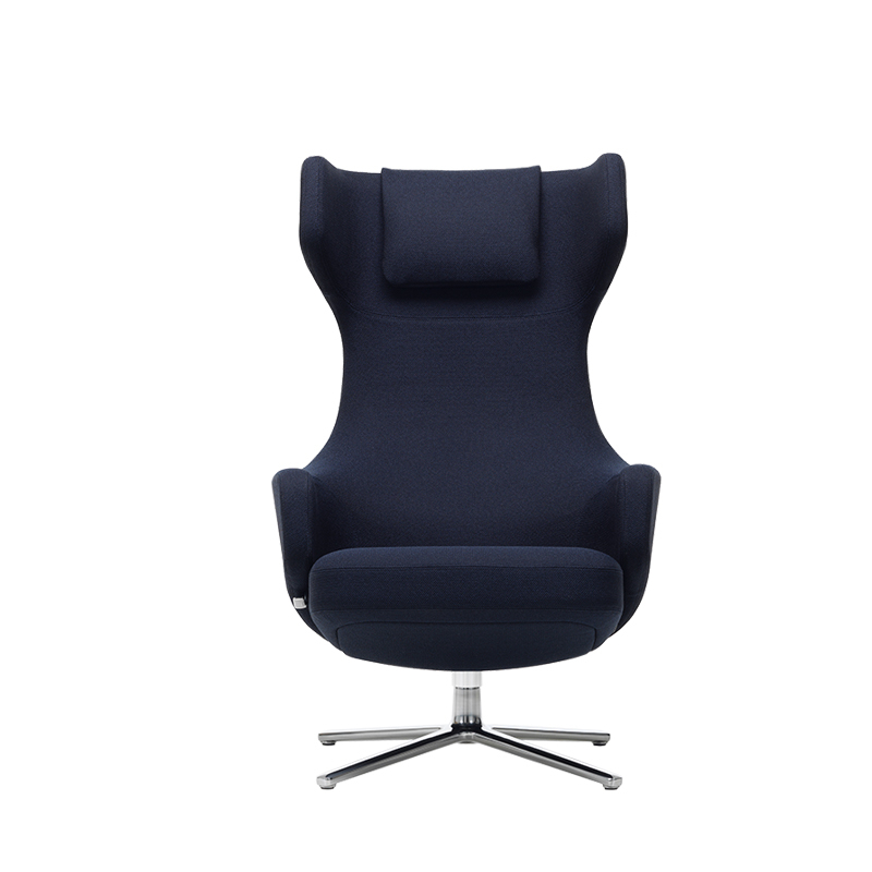 Fauteuil GRAND REPOS Credo bleu foncé/ noir VITRA