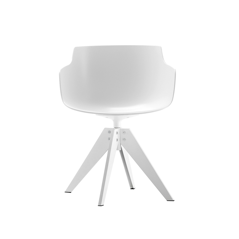 Chaise FLOW SLIM pied VN acier Blanc MDF