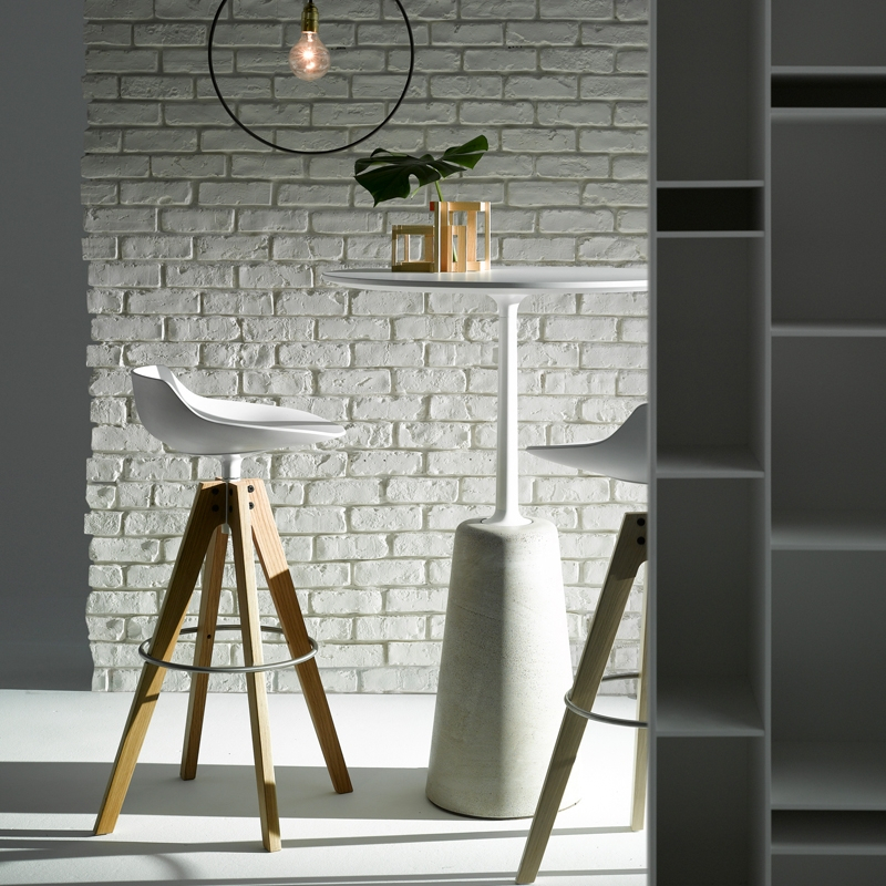 Tabouret haut FLOW STOOL Blanc MDF