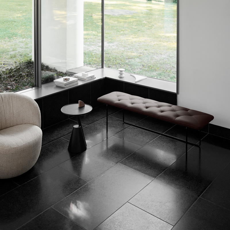 Banc TIP TOE Large Cuir Parma cognac WENDELBO