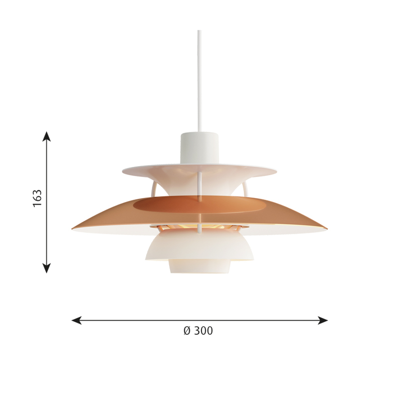 Suspension PH 5 MINI METAL Cuivre LOUIS POULSEN