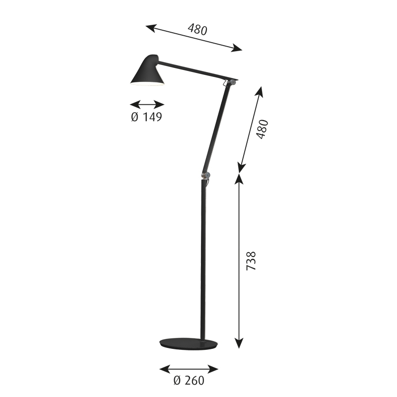 Lampadaire NJP Blanc LOUIS POULSEN