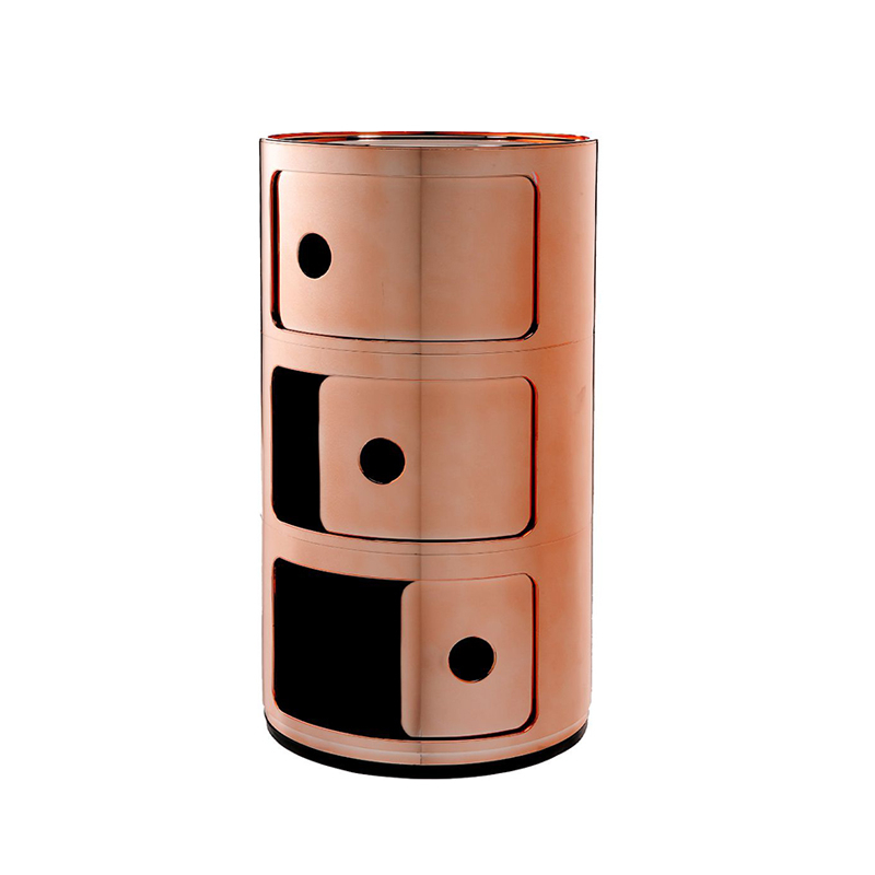 Meuble de rangement COMPONIBILI métallisé 3 portes Cuivre KARTELL