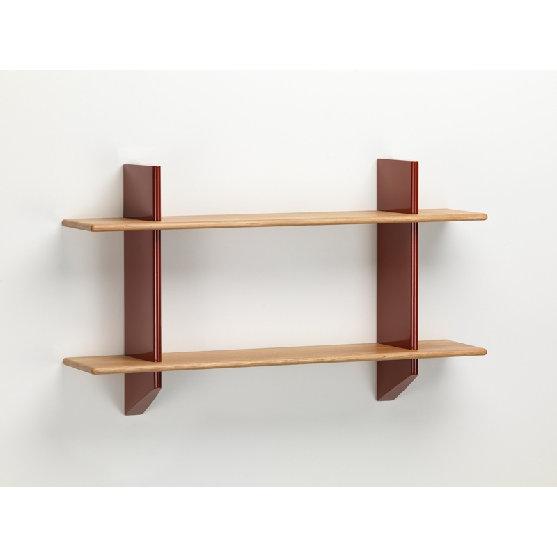 Etagère RAYONNAGE MURAL Chêne naturel/ rouge japonais VITRA